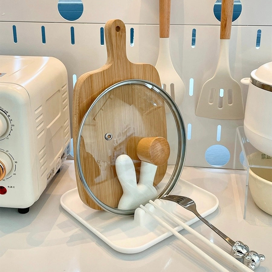 Cute Bunny Rabbit Kitchen Pot Cover & Cooking Utensils Holder Organizer