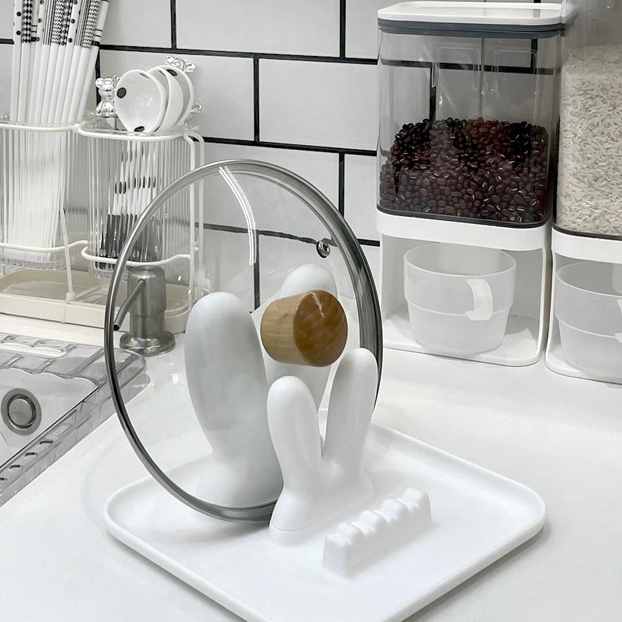 Cute Bunny Rabbit Kitchen Pot Cover & Cooking Utensils Holder Organizer