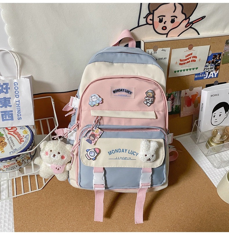 Cute Back to School Bunny Rabbit Pastel Color Backpack