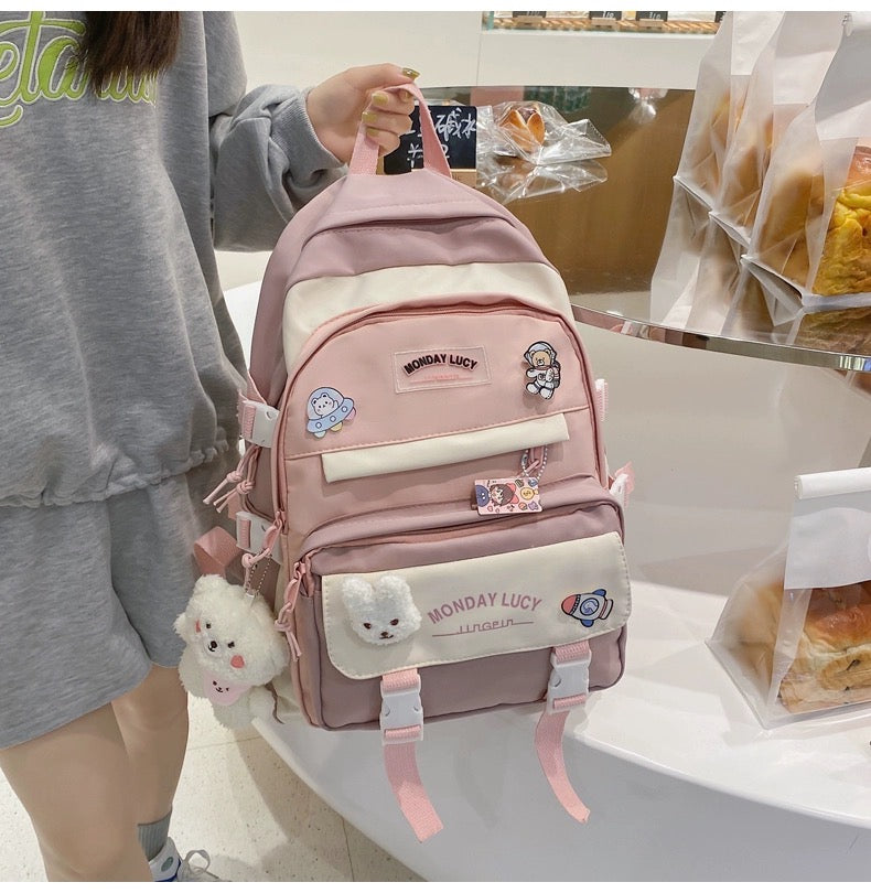 Cute Back to School Bunny Rabbit Pastel Color Backpack