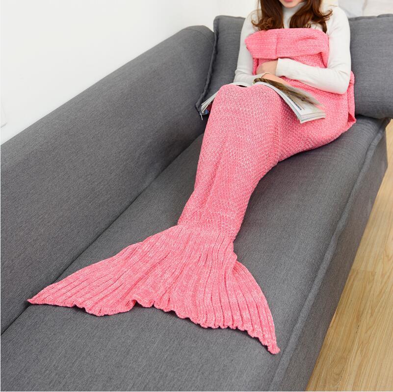 Mermaid Tail Knitted Crochet Sleeping Blanket