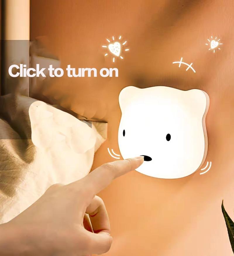 Cute Bear USB Touch-Sensor Night Wall Light