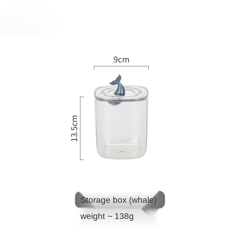 Cute Animals Transparent Cotton Swabs Facial Wipe Storage Box