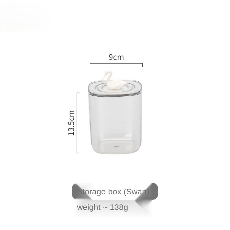Cute Animals Transparent Cotton Swabs Facial Wipe Storage Box