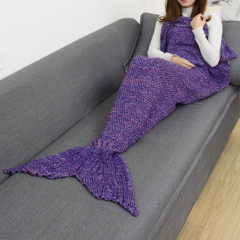 Mermaid Tail Knitted Crochet Sleeping Blanket