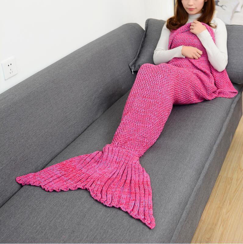 Mermaid Tail Knitted Crochet Sleeping Blanket
