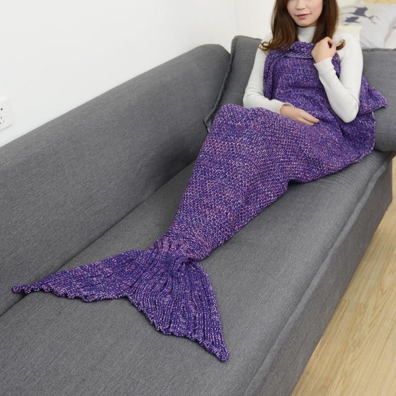 Mermaid Tail Knitted Crochet Sleeping Blanket
