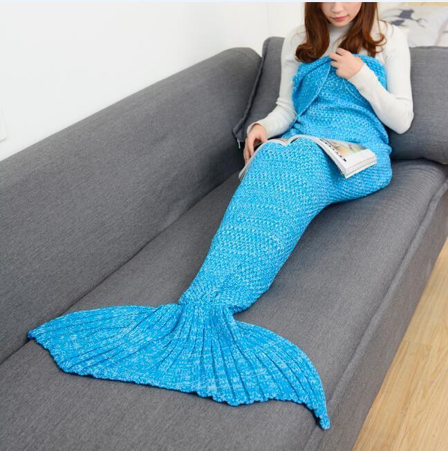 Mermaid Tail Knitted Crochet Sleeping Blanket