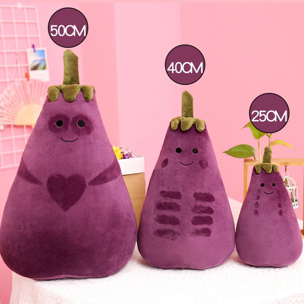 Kawaii Smiley Mr Eggplant Fluffy Plush Toy