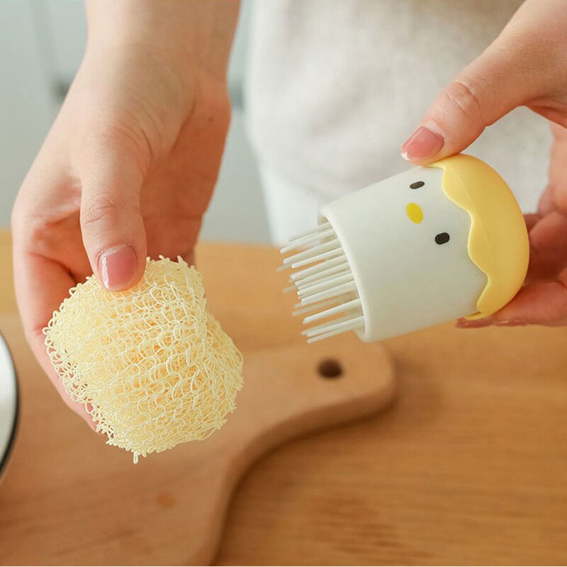 Cute Eggy Cartoon Kitchen Silicone Dishwashing Sponge Brush