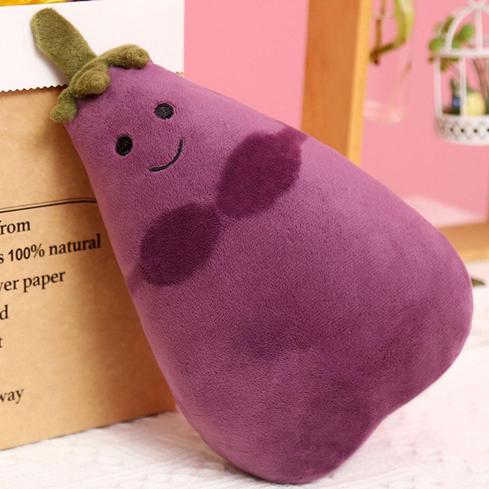 Kawaii Smiley Mr Eggplant Fluffy Plush Toy