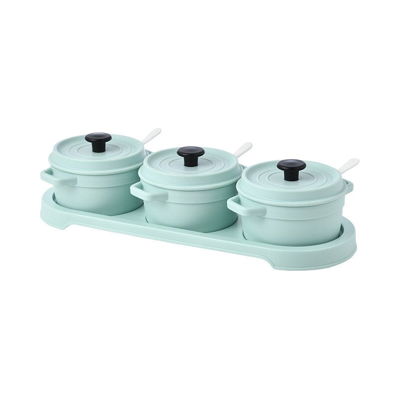 Cute Pastel Colour Condiment Seasoning Storage Container Set