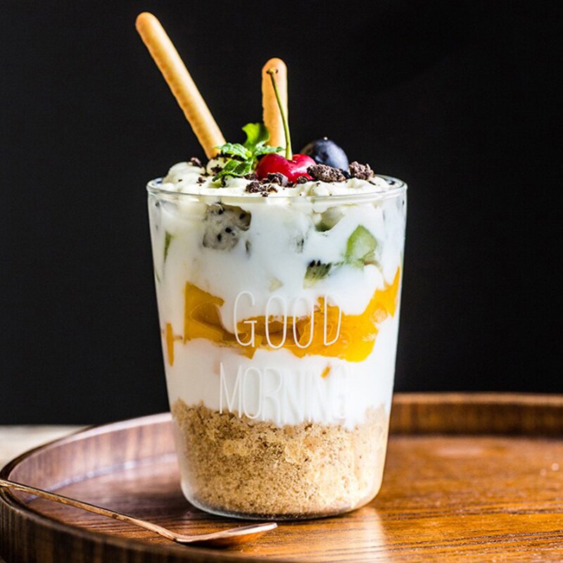 Cute Nordic Style Transparent Good Morning Glass Mug