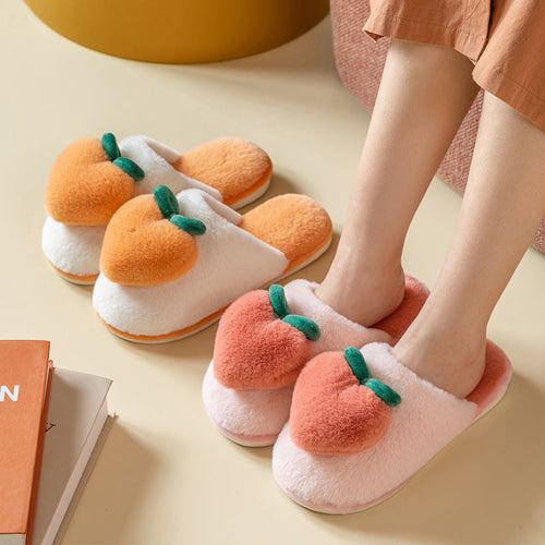 Cute Kawaii Peachy Home Wear Soft Plush Cozy Slippers - Peachymart