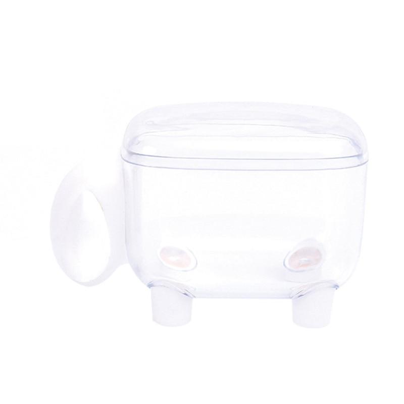 2 Piece Set Cute Sheep Shape Plastic Cotton Swab Toothpick Storage Box