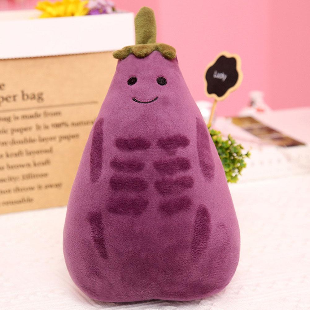 Kawaii Smiley Mr Eggplant Fluffy Plush Toy