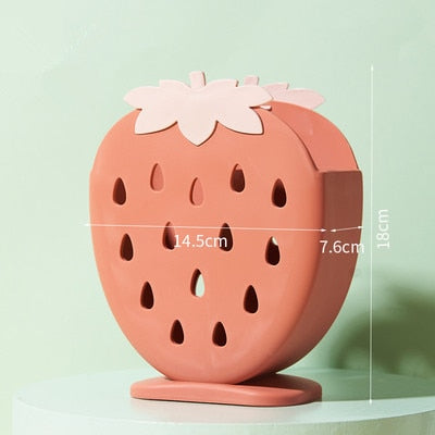 Cute Strawberry Kitchen Storage Cutlery Holder