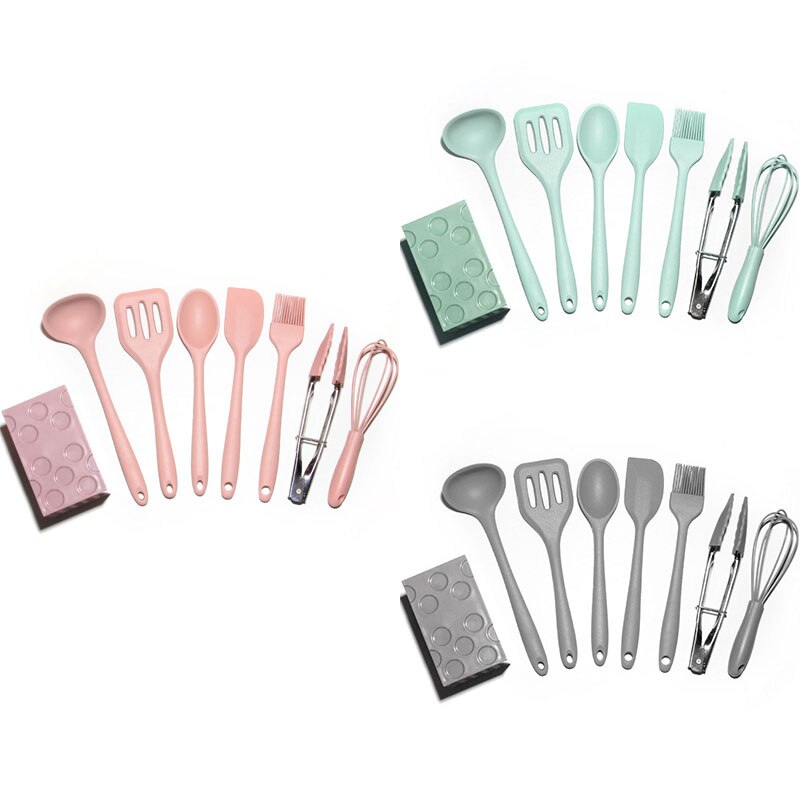 Cute Pastel Colour 8 Piece Set Kitchenware Cooking Utensils