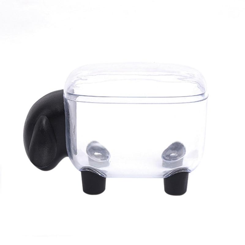 2 Piece Set Cute Sheep Shape Plastic Cotton Swab Toothpick Storage Box