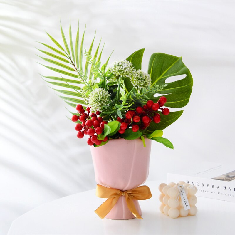 Cute Bouquet Shape Flower Ceramic Home Decor Vase