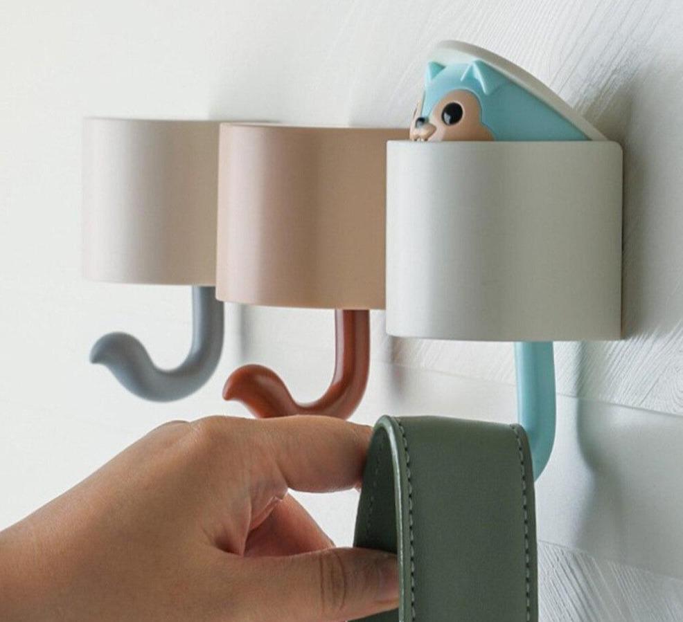 Cartoon Animal Pop-Out Squirrel Head Wall Hanger Hook
