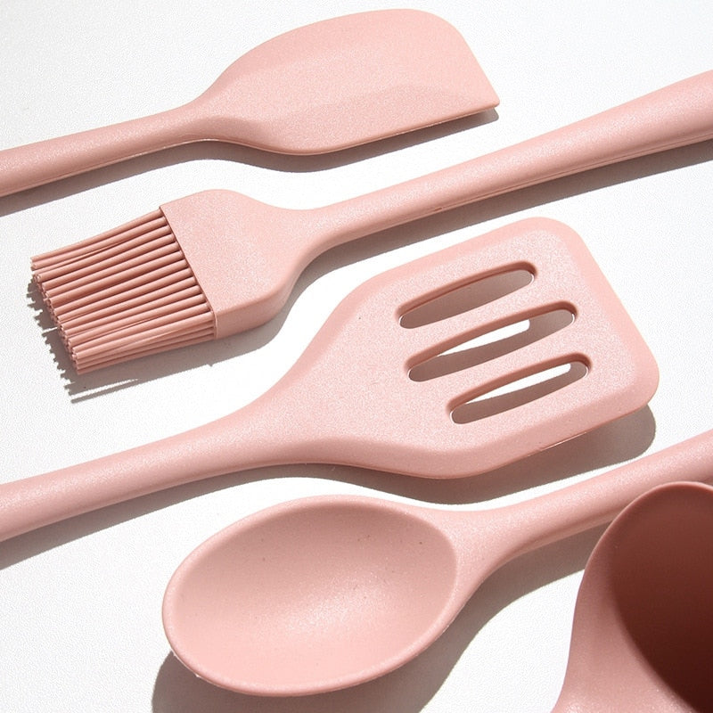 Cute Pastel Colour 8 Piece Set Kitchenware Cooking Utensils