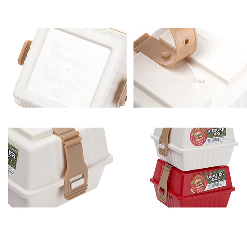 Japanese Style Square Burger Box Bento Lunch Box