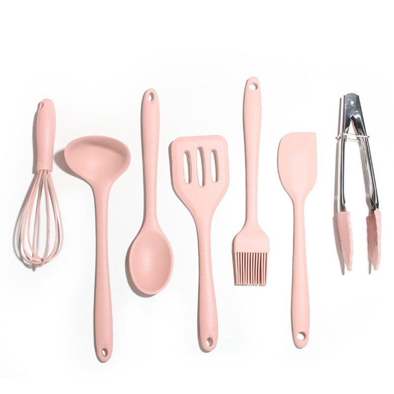 Cute Pastel Colour 8 Piece Set Kitchenware Cooking Utensils