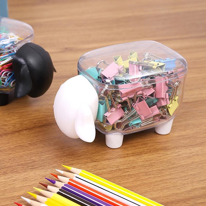 2 Piece Set Cute Sheep Shape Plastic Cotton Swab Toothpick Storage Box