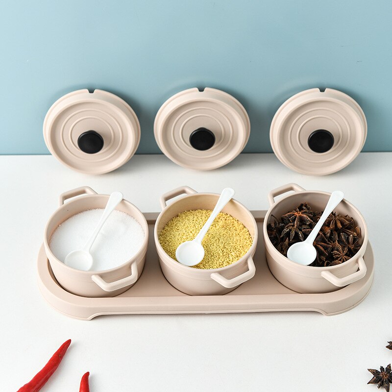 Cute Pastel Colour Condiment Seasoning Storage Container Set