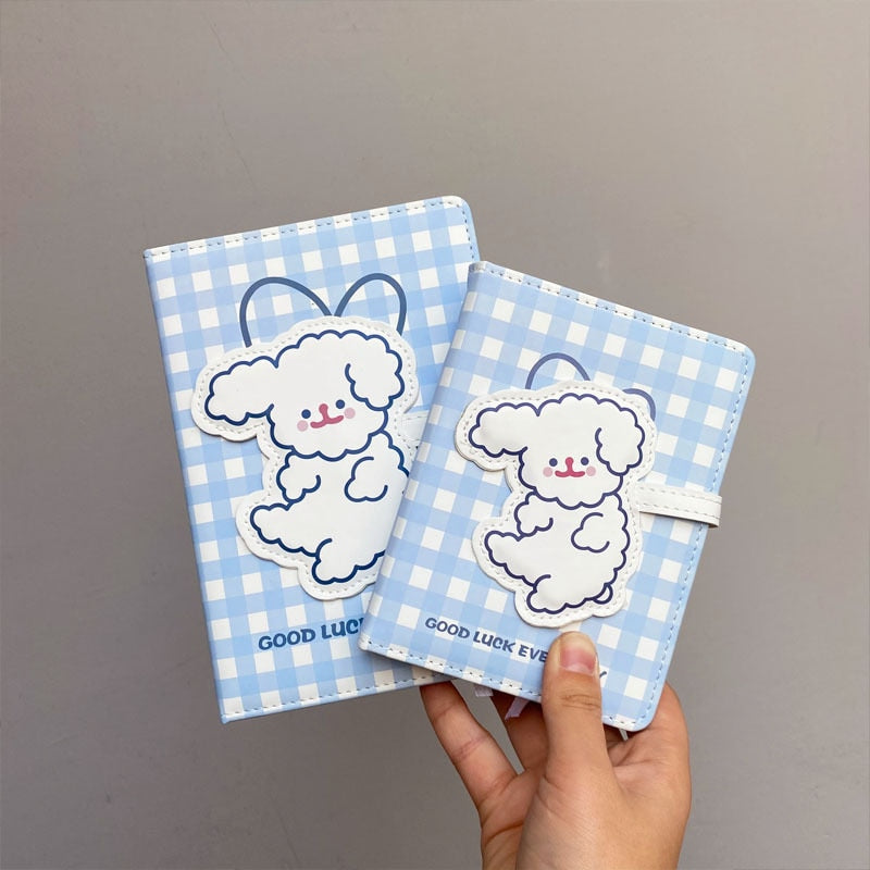 Cute Kawaii Bear & Bunny Leather Flap Journal Diary Planner Notebook