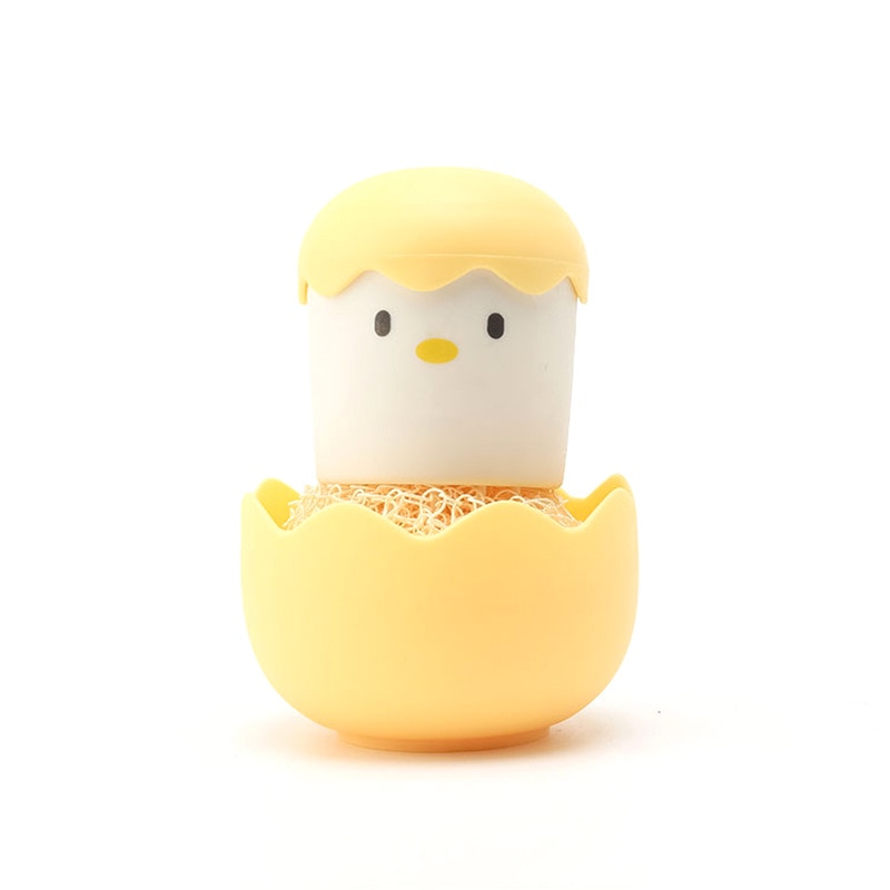 Cute Eggy Cartoon Kitchen Silicone Dishwashing Sponge Brush