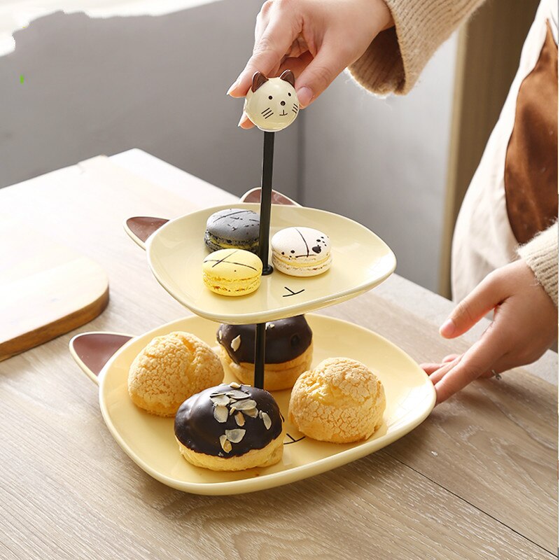 Cute Animal Style Afternoon Tea Multi-Layer Display Stand