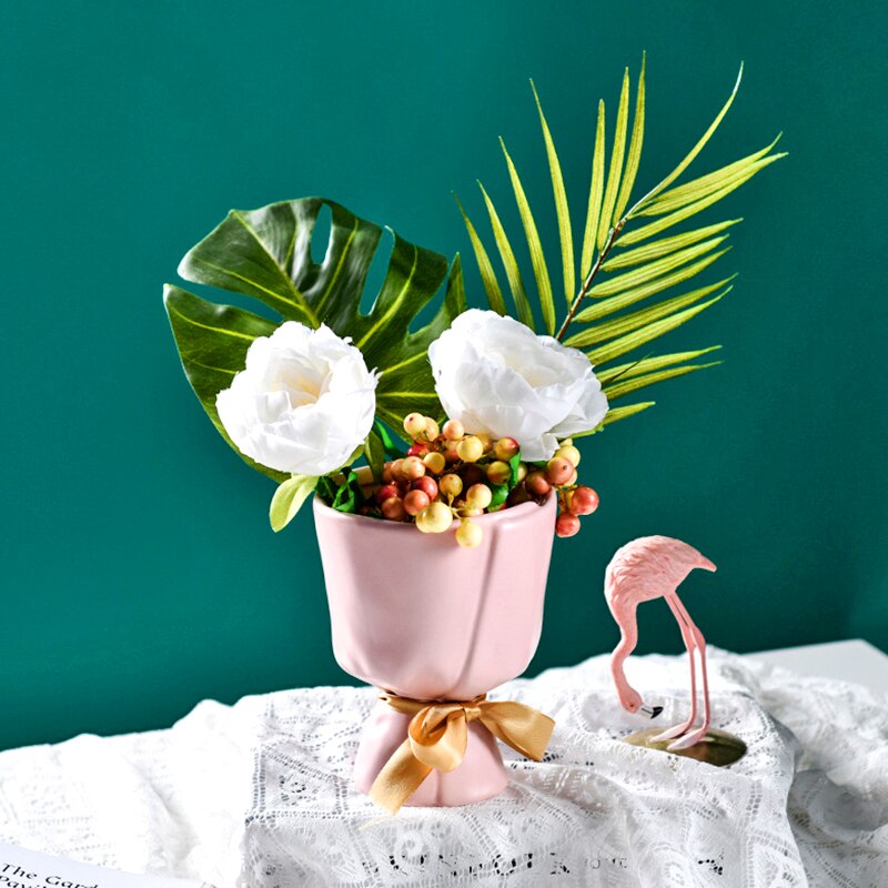 Cute Bouquet Shape Flower Ceramic Home Decor Vase