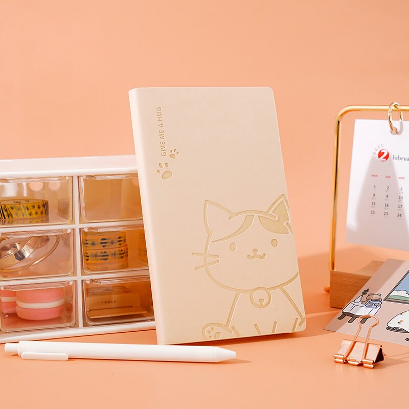 Kawaii Cartoon Animal Leather Cover Journal Notebook Sketchbook for School