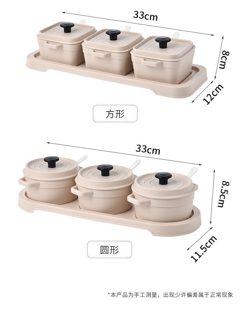 Cute Pastel Colour Condiment Seasoning Storage Container Set