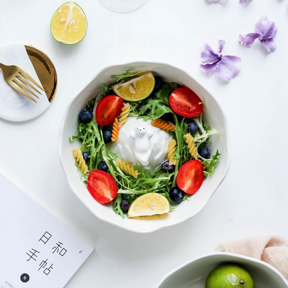 Cute 3D Polar Bear Iceberg Ceramic Soup Bowl