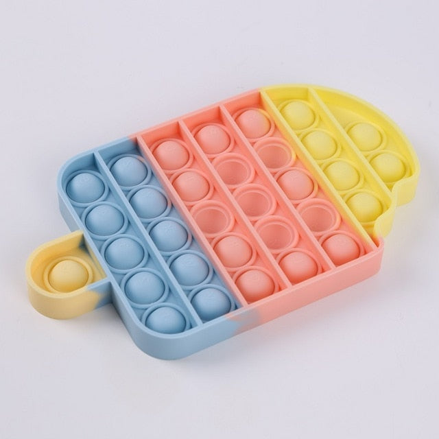 Cute Pastel Colour Popsicle Cupcake Stress Relief Fidget Push Bubble Popping Toy