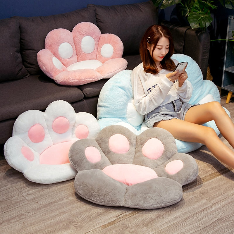 Cute Kawaii Cat Paw Soft Plush Sitting Cushion