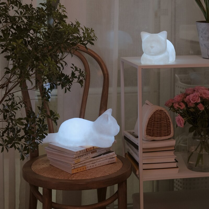 Cute White Cat LED Decorative Night Light