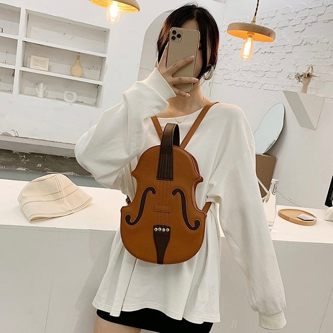 Cute 3D Violin Shape Mini Bag Pack