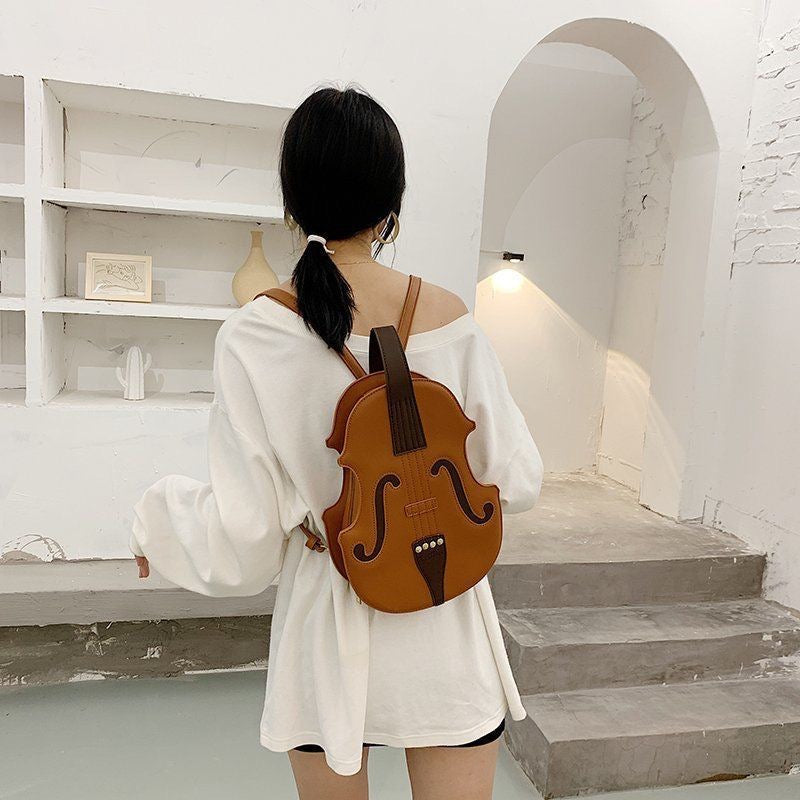 Cute 3D Violin Shape Mini Bag Pack