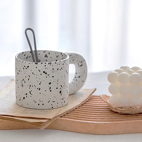 Cute Korean Style Chubby Handle Paint Ceramic Coffee Cup Mug