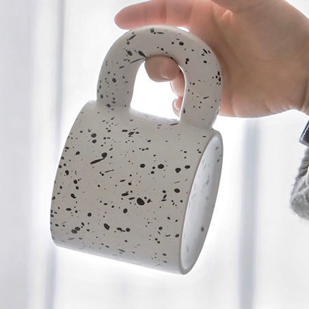 Cute Korean Style Chubby Handle Paint Ceramic Coffee Cup Mug