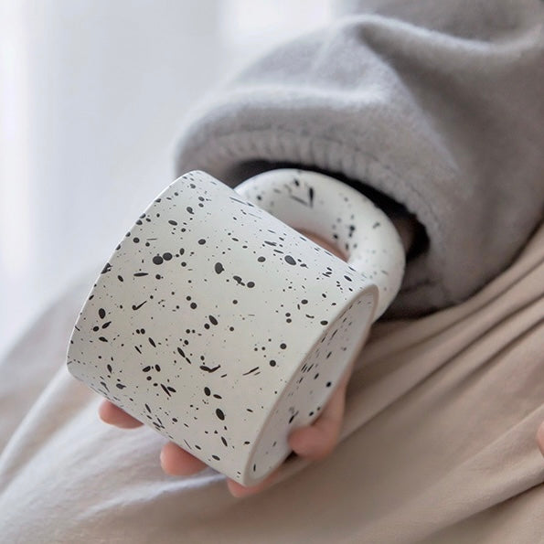 Cute Korean Style Chubby Handle Paint Ceramic Coffee Cup Mug