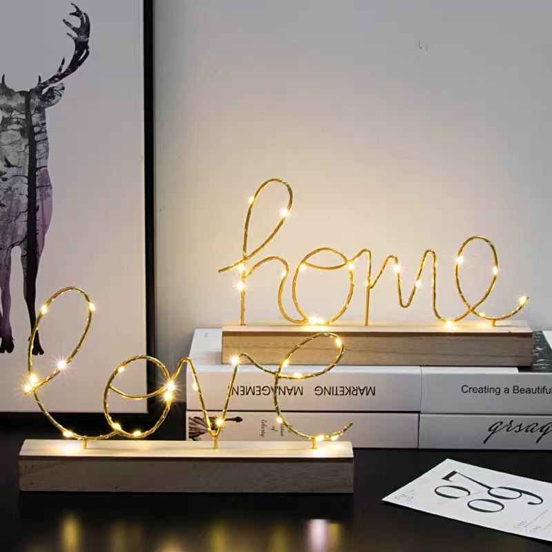 LOVE & HOME LED Display Letters Light Decoration Table Light