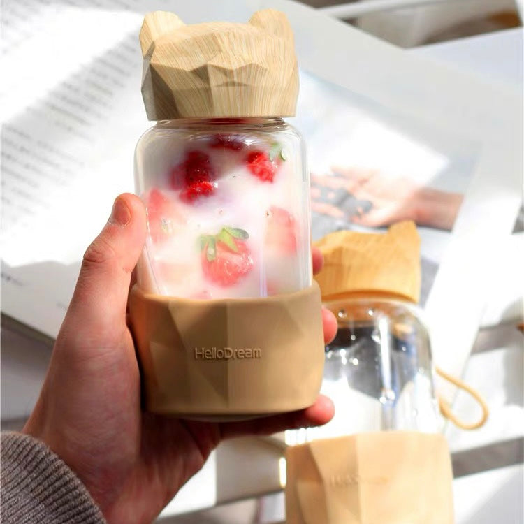 Cute Bear Style Transparent Portable Water Bottle