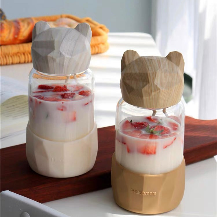 Cute Bear Style Transparent Portable Water Bottle