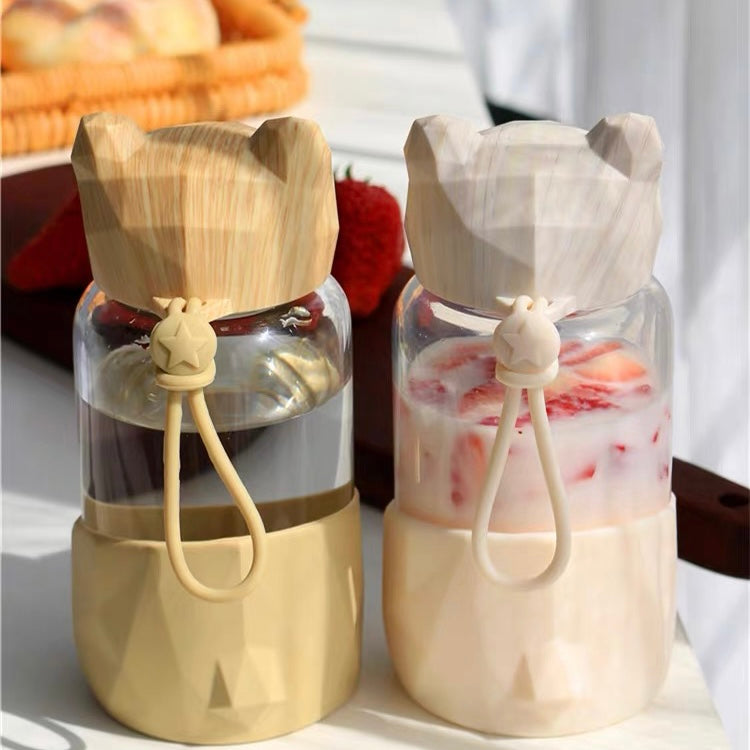 Cute Bear Style Transparent Portable Water Bottle