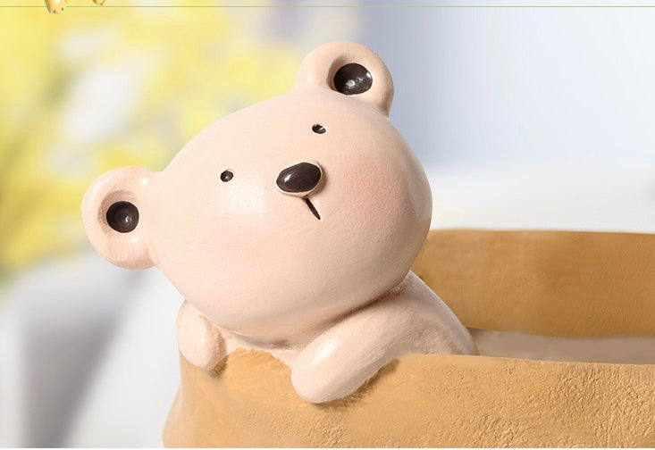 Cute Animals in Paper Bag Desk Decorative Pen Make Up Holder
